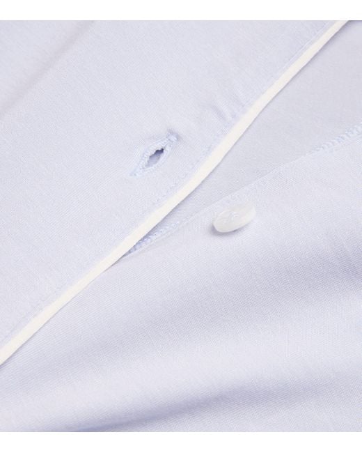 Eberjey White Gisele Long Piped Pyjama Set