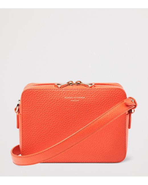 Aspinal Red Leather Camera Bag