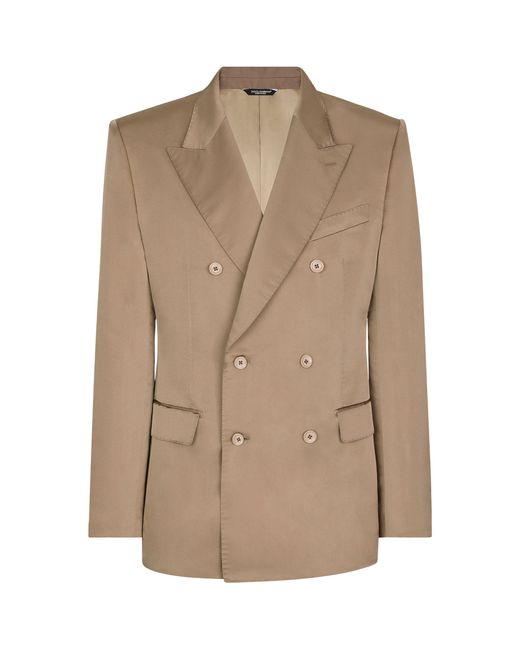 Dolce & Gabbana Natural Silk Duchesse Double-breasted Jacket for men