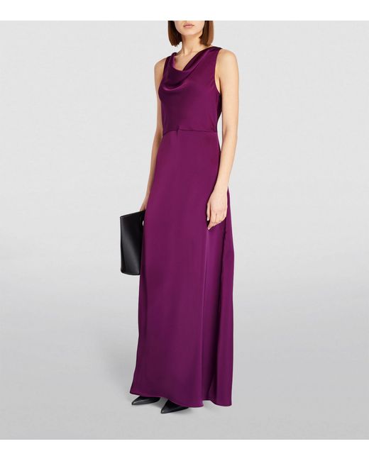 MAX&Co. Purple Satin Maxi Dress