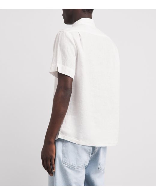 Polo Ralph Lauren White Linen Short-Sleeve Classic-Fit Shirt for men
