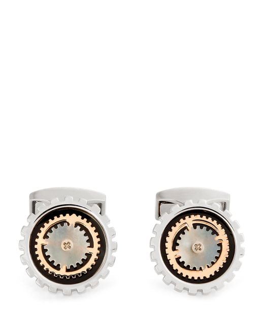Tateossian Metallic Rotare Gear Cufflinks for men