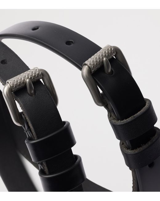 Prada Black Leather Double-Buckle Belt