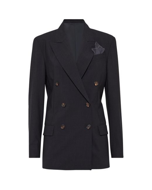 Brunello Cucinelli Blue Tropical Luxury Wool Blazer