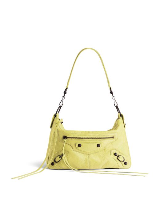 Balenciaga Yellow Mini Lambskin Le City Moto Shoulder Bag