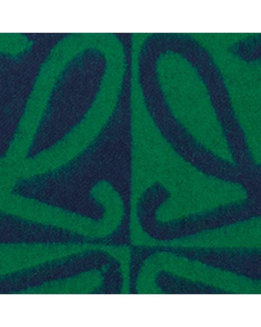 Loewe Green Wool-Cashmere Anagram Scarf