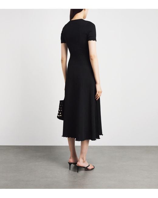 Sandro Black Knitted Midi Dress