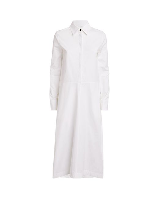 Jil Sander White Collared Shirt Dress