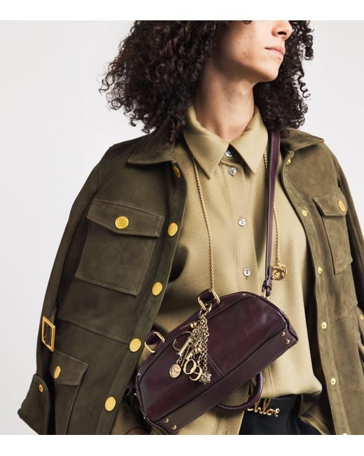 Chloé Purple Small Leather Bowling Top-Handle Bag