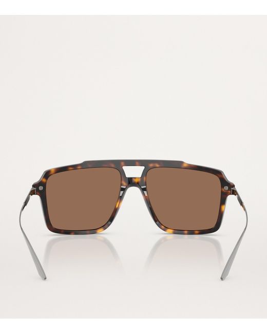 Dolce & Gabbana Brown Acetate Aviator Sunglasses for men