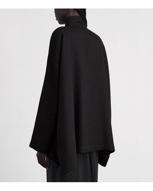 Eskandar Black Silk Double-Stand Collar Shirt