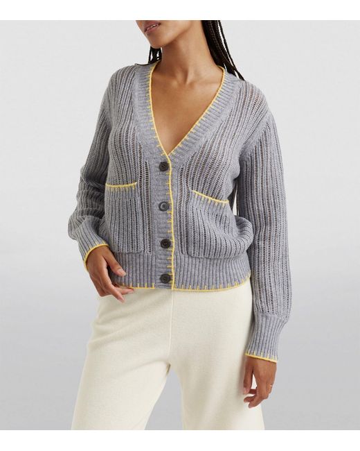 Chinti & Parker Gray Wool-cashmere V-neck Cardigan