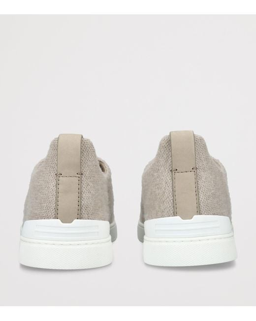 Zegna Gray Oasi Cashmere Triple Stitch Sneakers for men