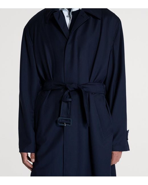Dunhill Blue Wool Peacoat for men