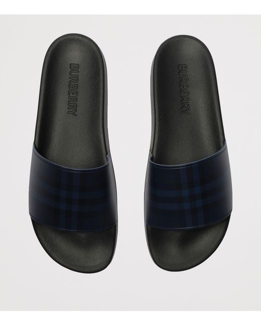 Burberry Black Check Slides for men