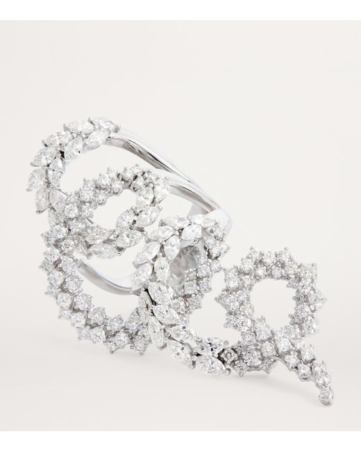 YEPREM Metallic And Diamond Y-Not Ring
