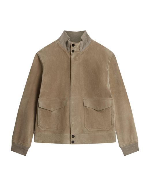 Dunhill Brown Suede Harrington Jacket for men