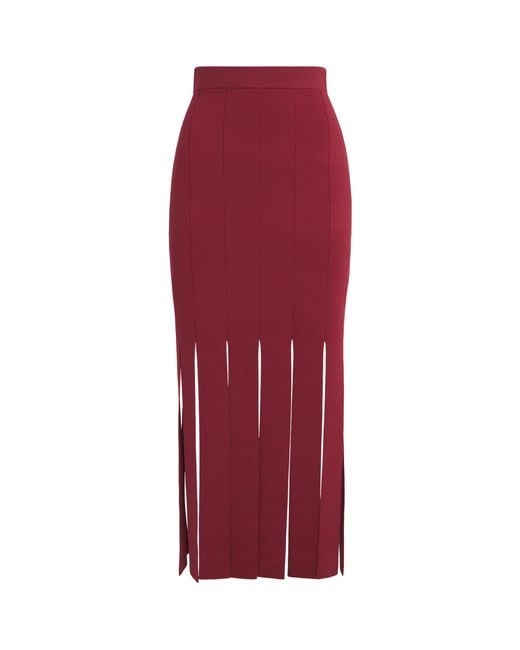 Joseph Red Milano-Knit Lagny Compact Midi Skirt