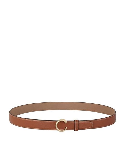 Cartier Brown Small Leather Panthère De Belt