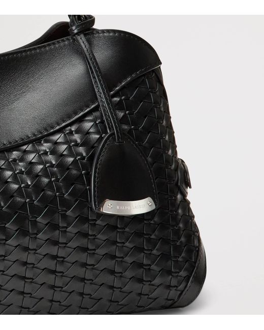Ralph Lauren Black Leather Braided The Ralph Shoulder Bag