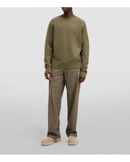 AllSaints Green Wool-blend Statten Sweater for men