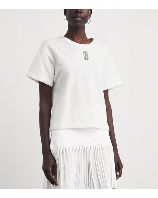 Claudie Pierlot White Cotton Tulle Logo T-Shirt