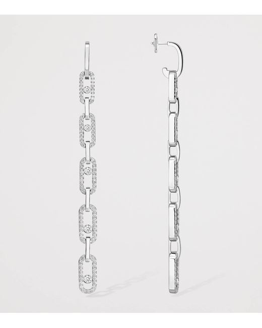 Messika White Move Link And Diamond Earrings