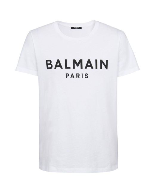 Balmain White Logo T-shirt for men