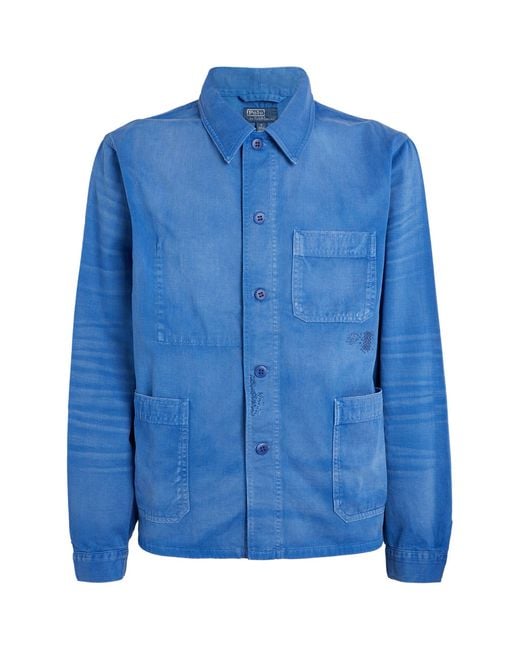 Polo Ralph Lauren Blue Cotton Twill Field Jacket for men