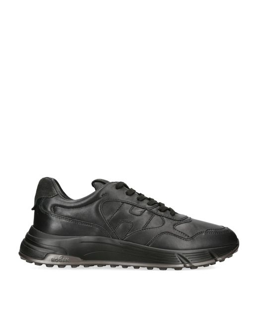 Hogan Black Leather Hyperlight Sneakers for men