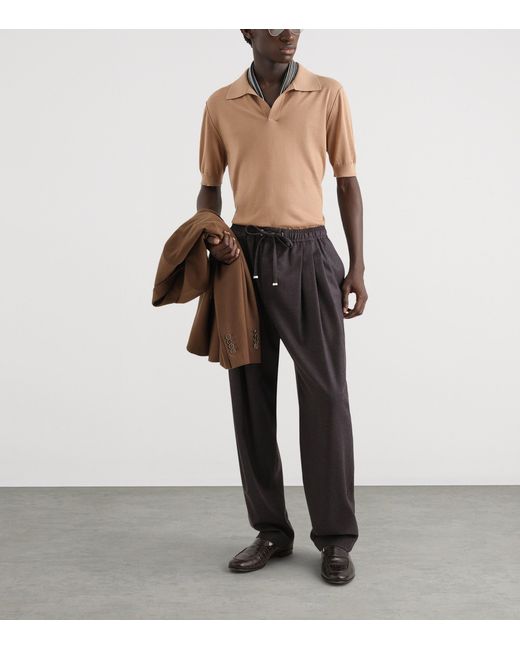 Dolce & Gabbana Natural Cashmere Polo Shirt for men