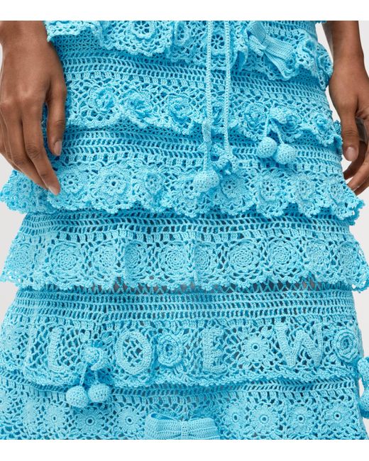 Loewe Blue X Paula's Ibiza Crochet Midi Skirt
