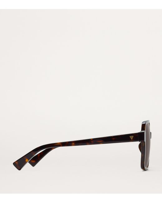 Bottega Veneta Brown Rectangular Sunglasses