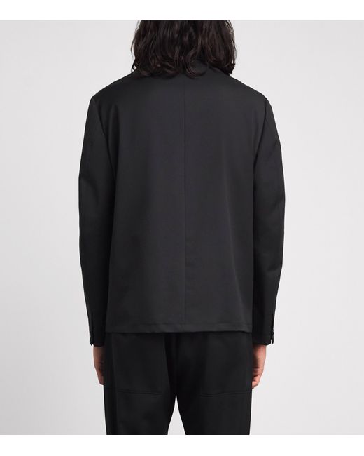Barena Black Stretch-Wool Gabardine Overshirt for men