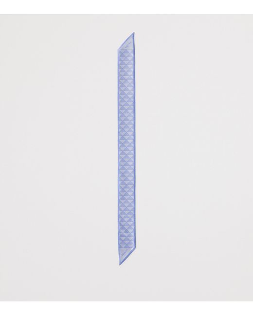 Prada Blue Silk Triangle Skinny Scarf