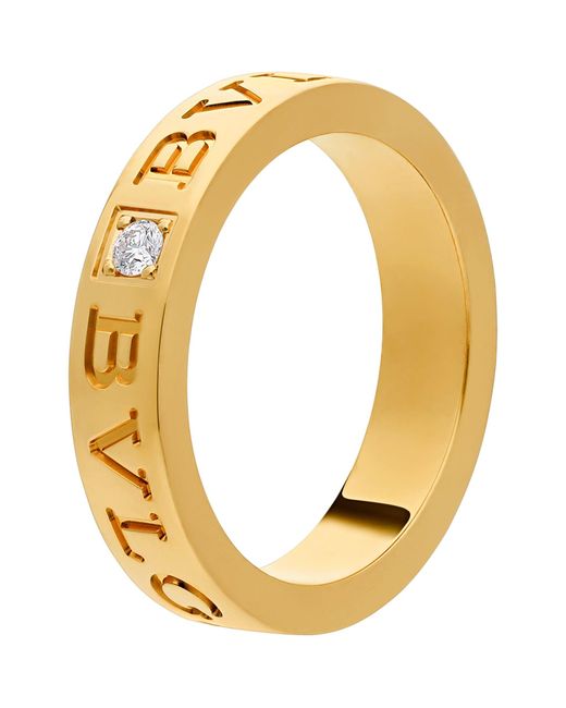 BVLGARI Metallic Yellow Gold And Diamond B.zero1 Ring