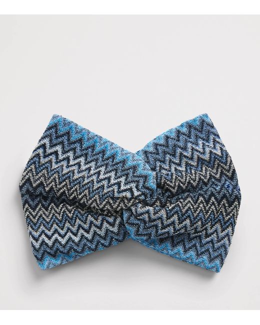 Missoni Blue Knot-Front Zigzag Headband