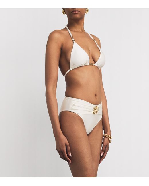 PATBO White Beaded Coral Bikini Bottoms