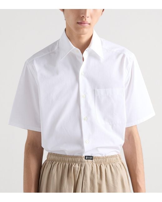 Prada White Cotton Short-Sleeve Shirt for men