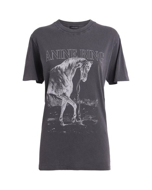 Anine Bing Black Cotton Lili Graphic T-Shirt