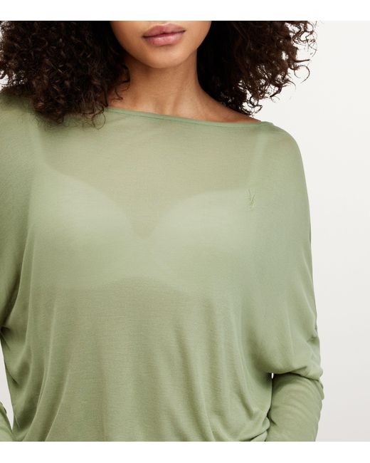 AllSaints Green Long-sleeve Rita T-shirt