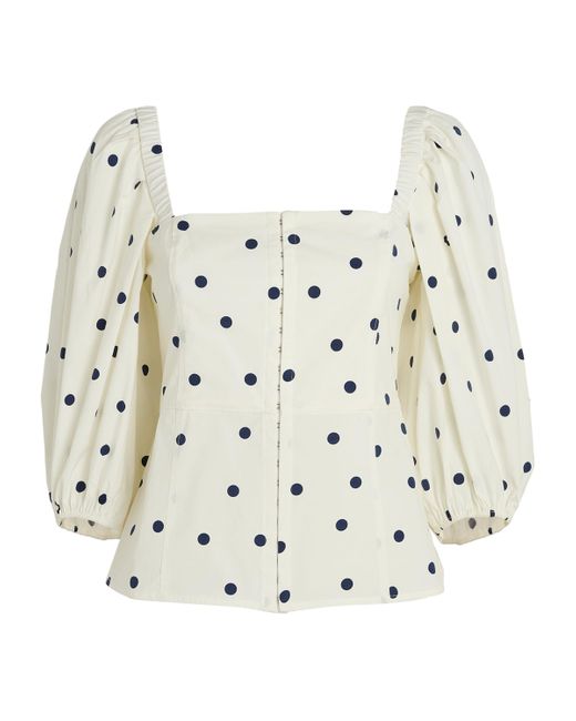 Maje White Polka-Dot Blouse