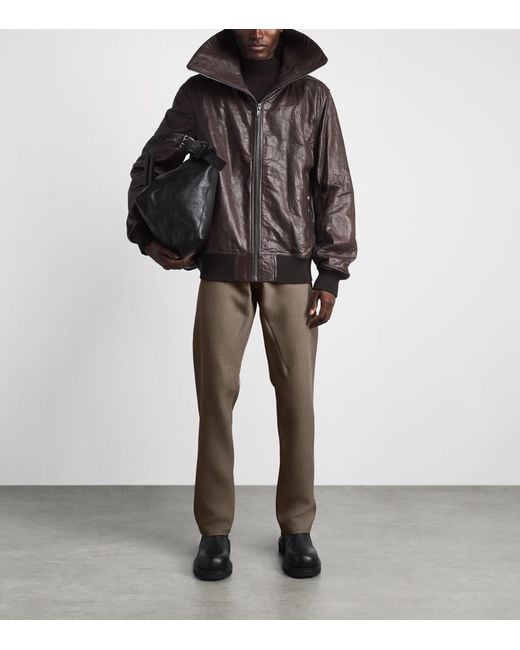 Rick Owens Gray Wool Wide-Leg Kurdt Trousers for men