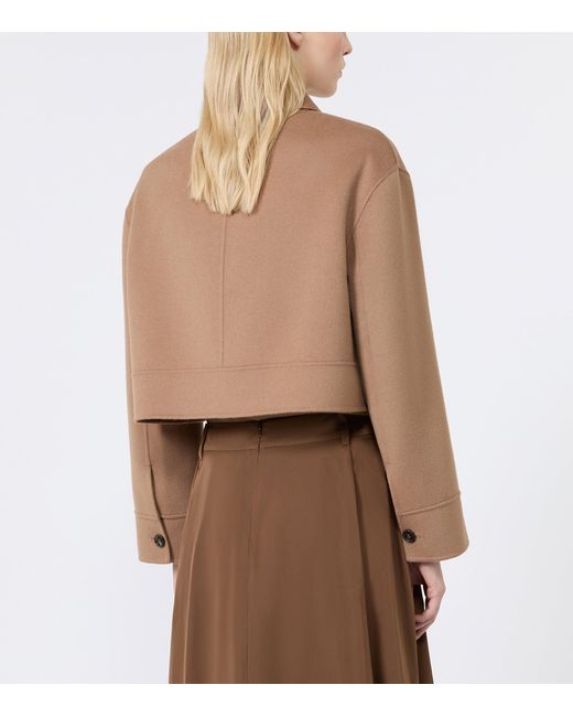 Max Mara Brown Virgin Wool Cropped Jacket