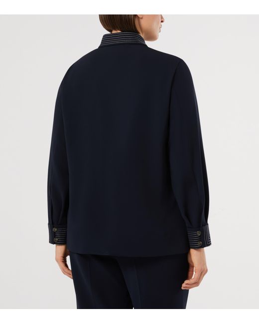Marina Rinaldi Blue Embroidered Shirt