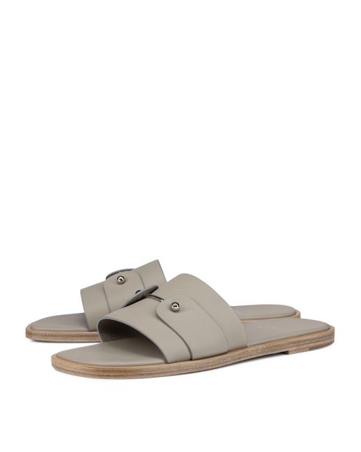 Christian Louboutin White Chambelimule Leather Sandals for men