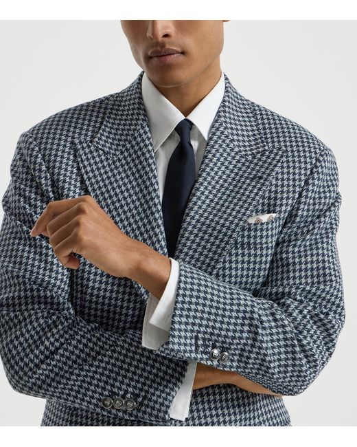 Brunello Cucinelli Blue Virgin Wool Tie for men