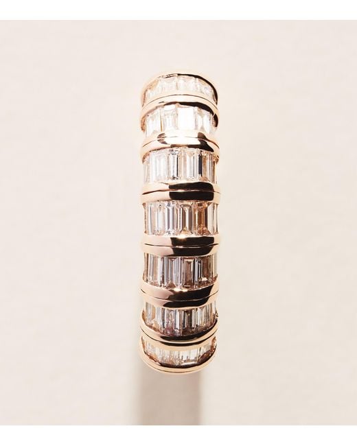 SHAY Natural Rose And Diamond Baguette Ring