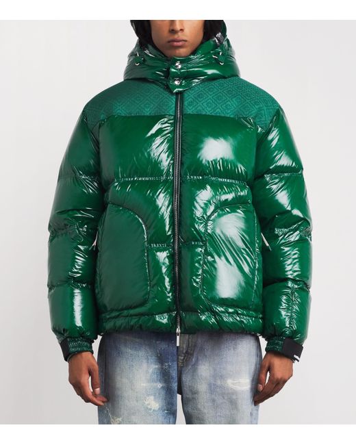Casablanca Green Down Monogram Puffer Jacket for men
