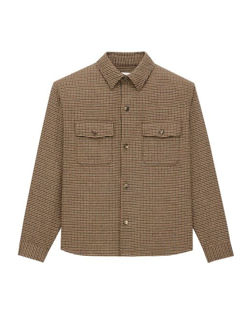 Saint Laurent Brown Houndstooth Overshirt